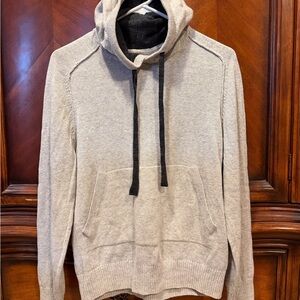Lucky Brand Cream and Black Knit Sweater Hoodie size small